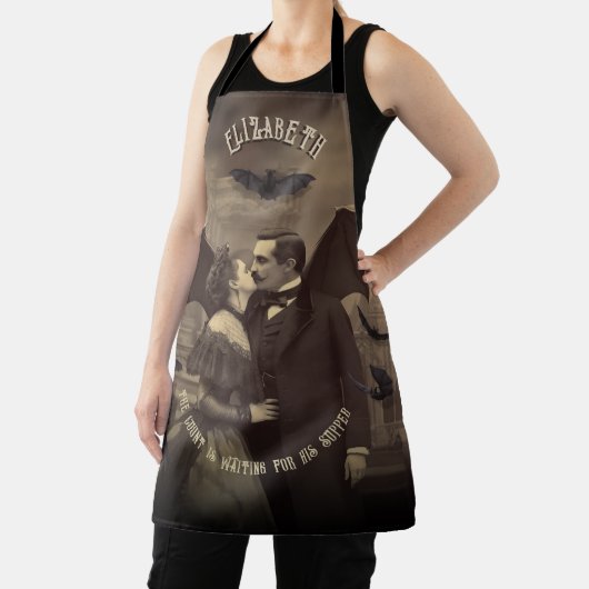 Vintag Dracula Küssen eines schönen Frauenhauses H Schürze (InSitu)