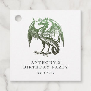 Vintag Dragon Damask Geschenkanhänger