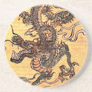 Vintag Dragon Tapestry Sandstone Untersetzer