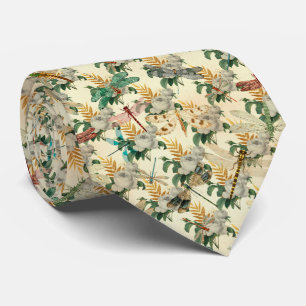 Vintag Dragonfly Floral Neck Tie Krawatte