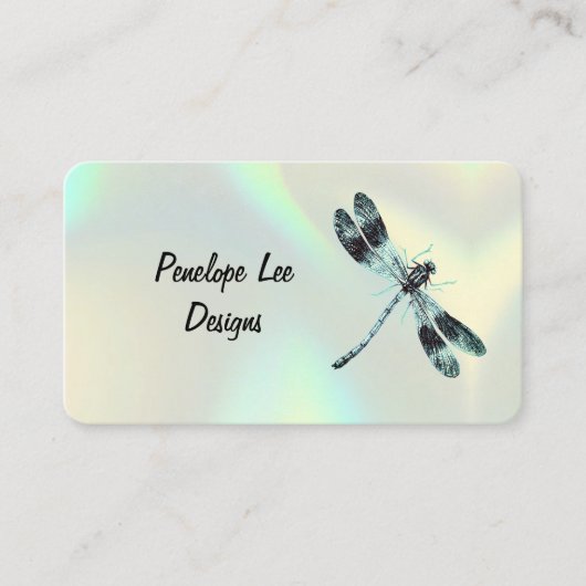 Vintag Dragonfly-Klasse Holographic Opal Visitenkarte (Vorderseite)