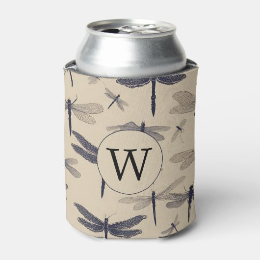Vintag-Dragonfly-Monogramm Dosenkühler (Kanne Vorderseite)