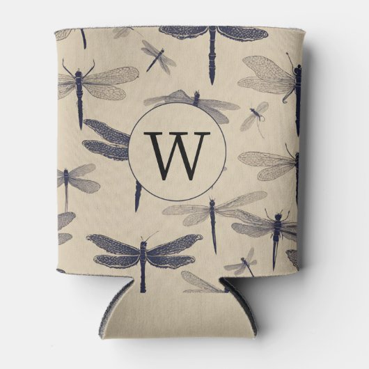 Vintag-Dragonfly-Monogramm Dosenkühler (Vorderseite)
