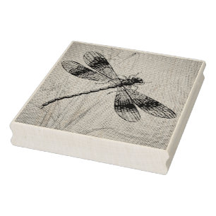 Vintag Dragonfly Nr. 2 und Grass Wasserfarbe Kunst Gummistempel