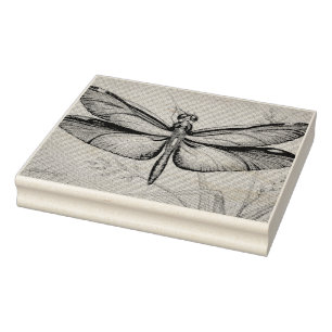 Vintag Dragonfly Nr. 6 und Grass Wasserfarbe Kunst Gummistempel