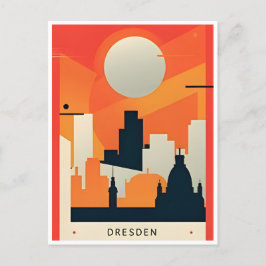 Vintag Dresden Deutschland Reiseroute Postkarte