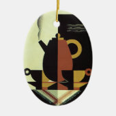 Vintag Drinks Getränke Kaffeepuppe mit Cups Keramikornament (Vorne)