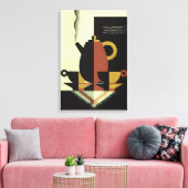 Vintag Drinks Getränke Kaffeepuppe mit Cups Leinwanddruck (Insitu (Wohnzimmer))