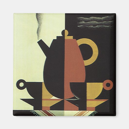 Vintag Drinks Getränke Kaffeepuppe mit Cups Magnet (Vorne)