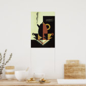 Vintag Drinks Getränke Kaffeepuppe mit Cups Poster (Küche)