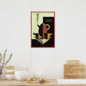 Vintag Drinks Getränke Kaffeepuppe mit Cups Poster (Küche)