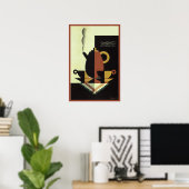 Vintag Drinks Getränke Kaffeepuppe mit Cups Poster (Heimbüro)