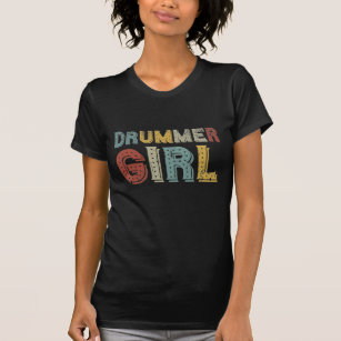 Vintag Drummer Girl Schlagzeug Drumming Musiker T-Shirt