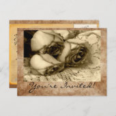 Vintag, du bist eingeladen! Einladungspostkarten Einladungspostkarte (Vorne/Hinten)