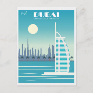 Vintag Dubai United Arab Emirates Travel Postkarte