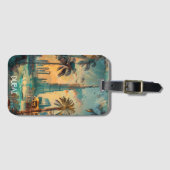 Vintag Dubai Vereinigte Arabische Emirate Burj Kha Gepäckanhänger (Vorderseite (Horizontal))