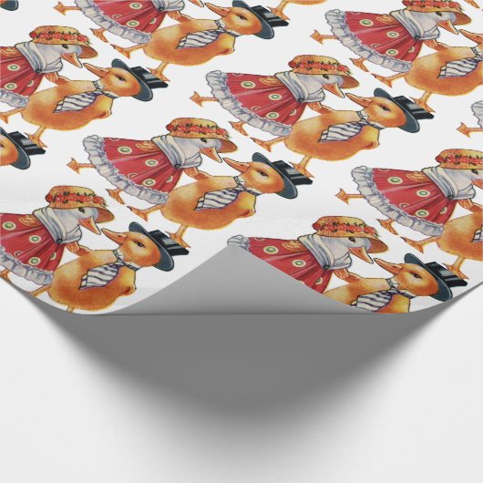 Vintag Duck Couple Geschenkpapier (Ecke)