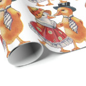 Vintag Duck Couple Geschenkpapier (Rolleneckpunkt)