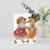 Vintag Duck Couple Postkarte (Stehend Vorderseite)