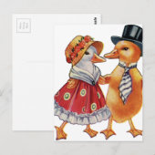Vintag Duck Couple Postkarte (Vorne/Hinten)