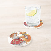 Vintag Duck Couple Sandstein Untersetzer (Seite)
