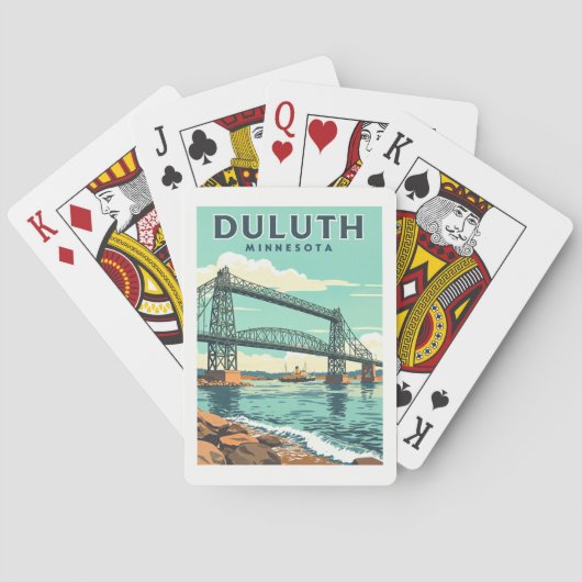Vintag Duluth Minnesota Spielkarten (Rückseite)