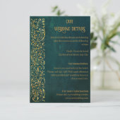 Vintag Dunkelgrün Begleitkarte (Stehend Vorderseite)