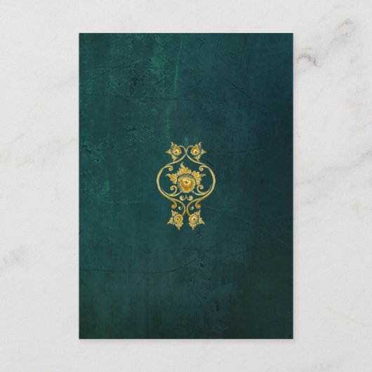 Vintag Dunkelgrün Begleitkarte (Rückseite)