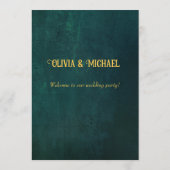 Vintag Dunkelgrün Menükarte (Rückseite)