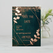 Vintag dunkelgrün mit Gold Folieneinladung (Stehend vorne)