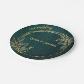 Vintag Dunkelgrün Pappteller (Schrägansicht)