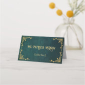 Vintag Dunkelgrün Platzkarte (Vorderseite)