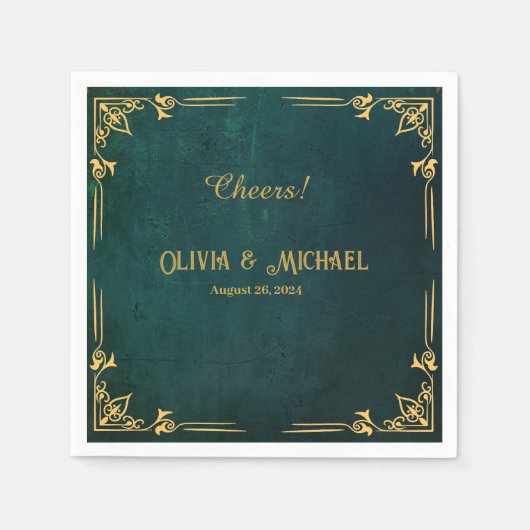 Vintag Dunkelgrün Serviette (Vorderseite)