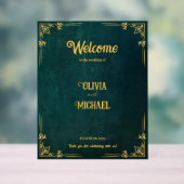 Vintag Dunkelgrün willkommen Acrylschild (Neutral)