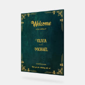 Vintag Dunkelgrün willkommen Acrylschild (Winkel)