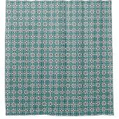 Vintag dunkelgrüne Barcelona Star Tile Geometric Duschvorhang (Vorderseite)