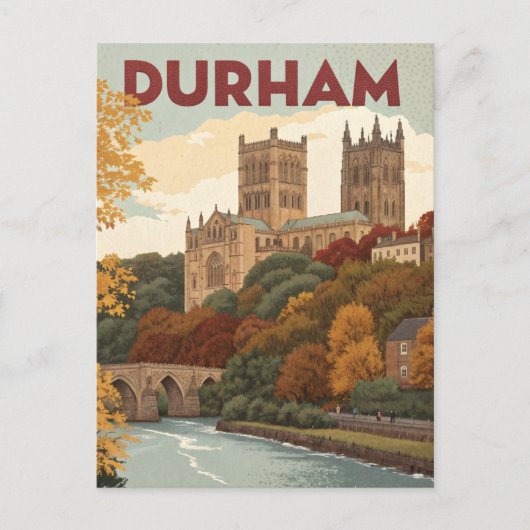 Vintag Durham Travel Postkarte (Vorderseite)