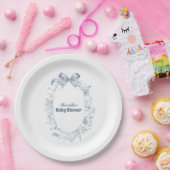 Vintag Dusty Blue Bow Blue Bow Pappteller (Party)