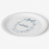 Vintag Dusty Blue Bow Blue Bow Pappteller (Schrägansicht)