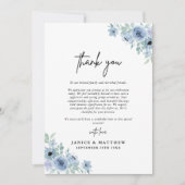 Vintag Dusty Blue Floral Wedding Dankeskarte (Vorderseite)