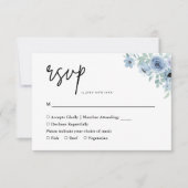 Vintag Dusty Blue Floral Wedding RSVP Karte (Vorderseite)