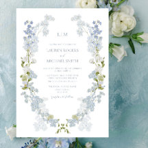 Vintag Dusty Blue Garden Monogram Wedding
