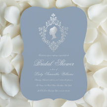 Vintag Dusty Blue Imitats Silver Wappen Brautparty