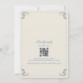 Vintag Dusty Blue Wedding Einladung (Rückseite)