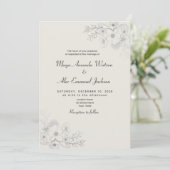 Vintag Dusty Blue Wedding Einladung (Stehend Vorderseite)