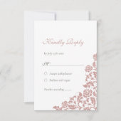 Vintag Dusty Rose Lace Wedding RSVP Karte (Vorderseite)