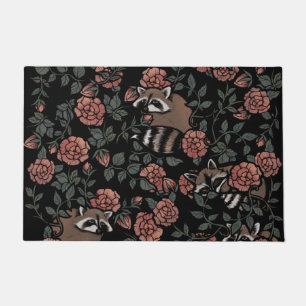 Vintag Dusty Rose Raccoons Fußmatte