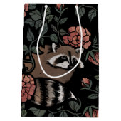 Vintag Dusty Rose Raccoons Mittlere Geschenktüte (Rückseite)