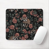 Vintag Dusty Rose Raccoons Mousepad (Mit Mouse)