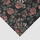 Vintag Dusty Rose Raccoons Muster Seidenpapier (Ausschnitt)